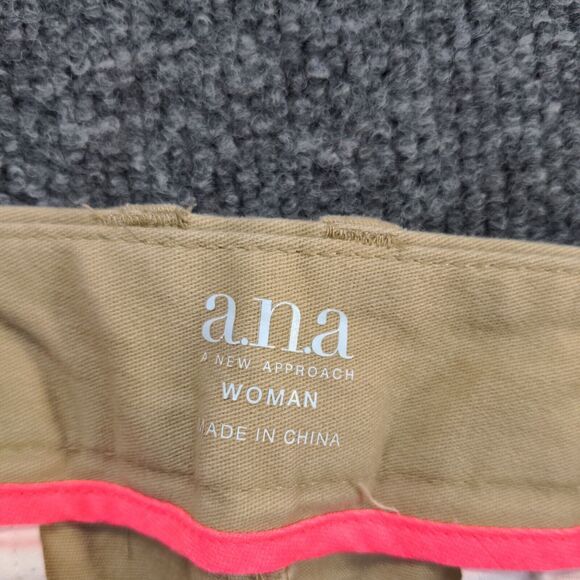 ANA Women's Twill Chino Shorts Tan Size 16W Cotton Spandex Blend Slash Pockets - Picture 11 of 13